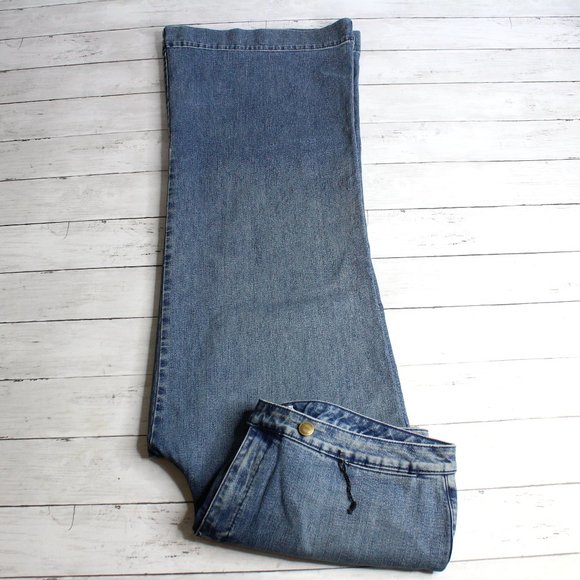Venezia Lane Bryant Women's Wide Leg Trouser Denim Blue Jeans Plus - Picture 1 of 5